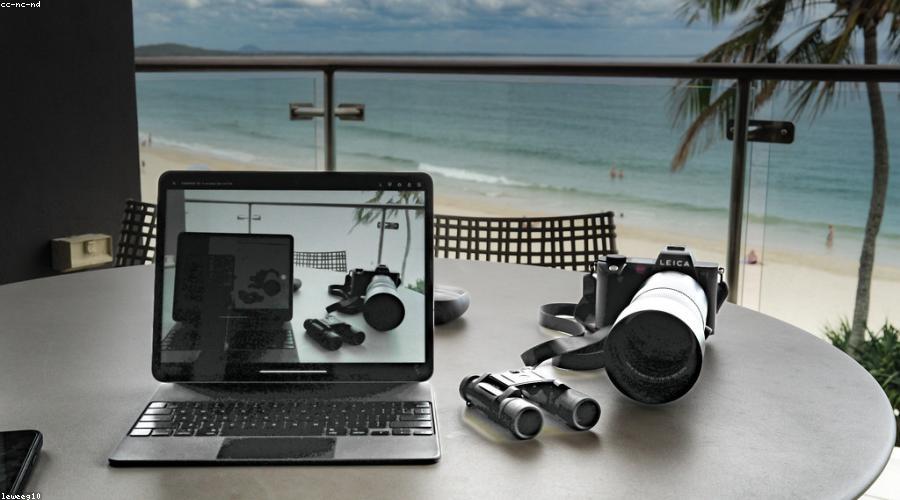 Scuba diving equipment setup